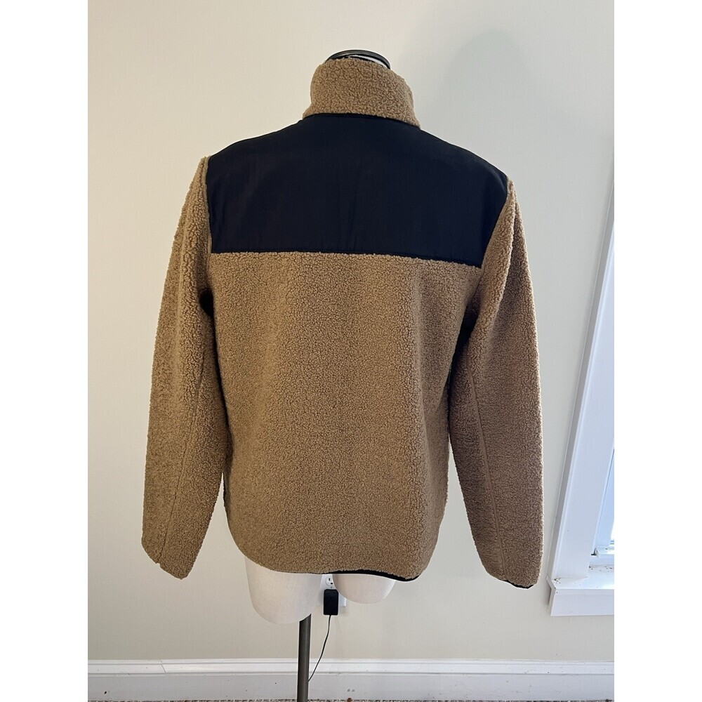 Brooks Brothers Sherpa Fleece Jacket Large Black Brown Full Zip Outdoor Cozy Coa - Picture 3 of 6
